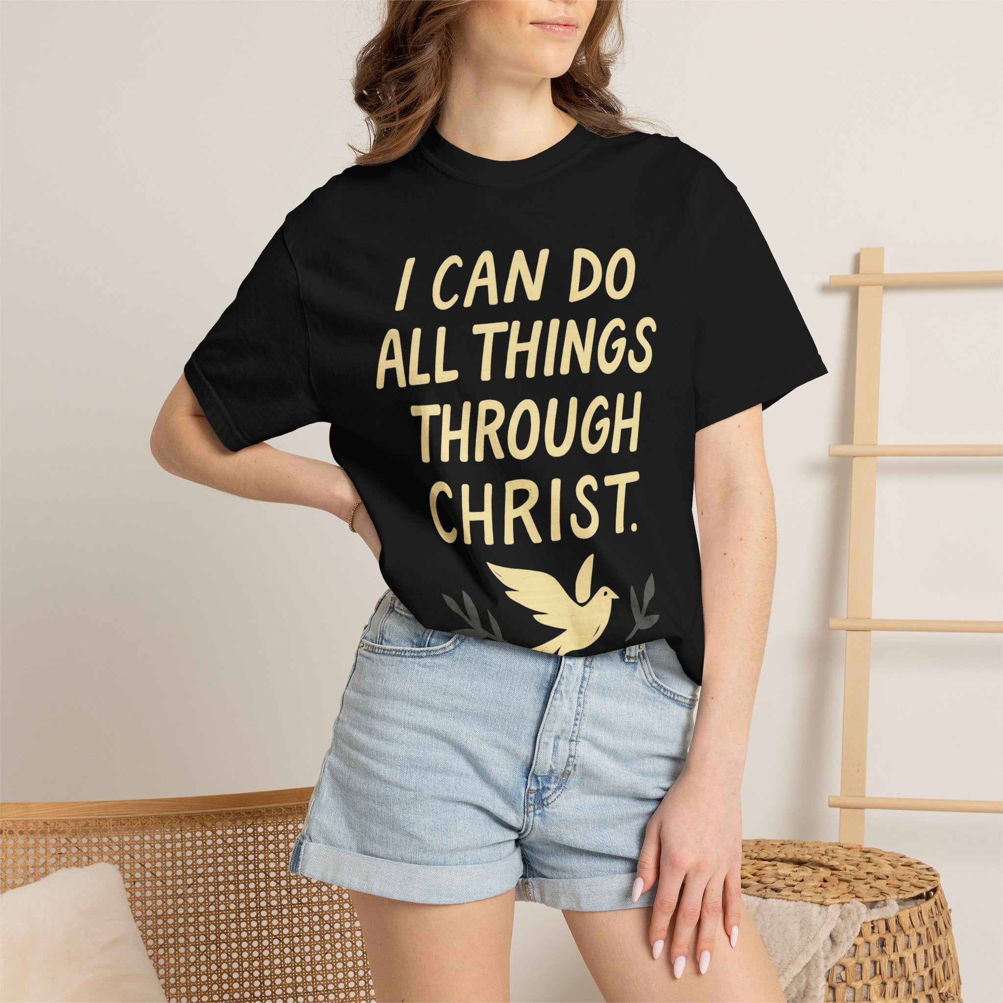 “I Can Do All Things Through Christ – Philippians 4:13” Unisex Garment-Dyed T-shirt