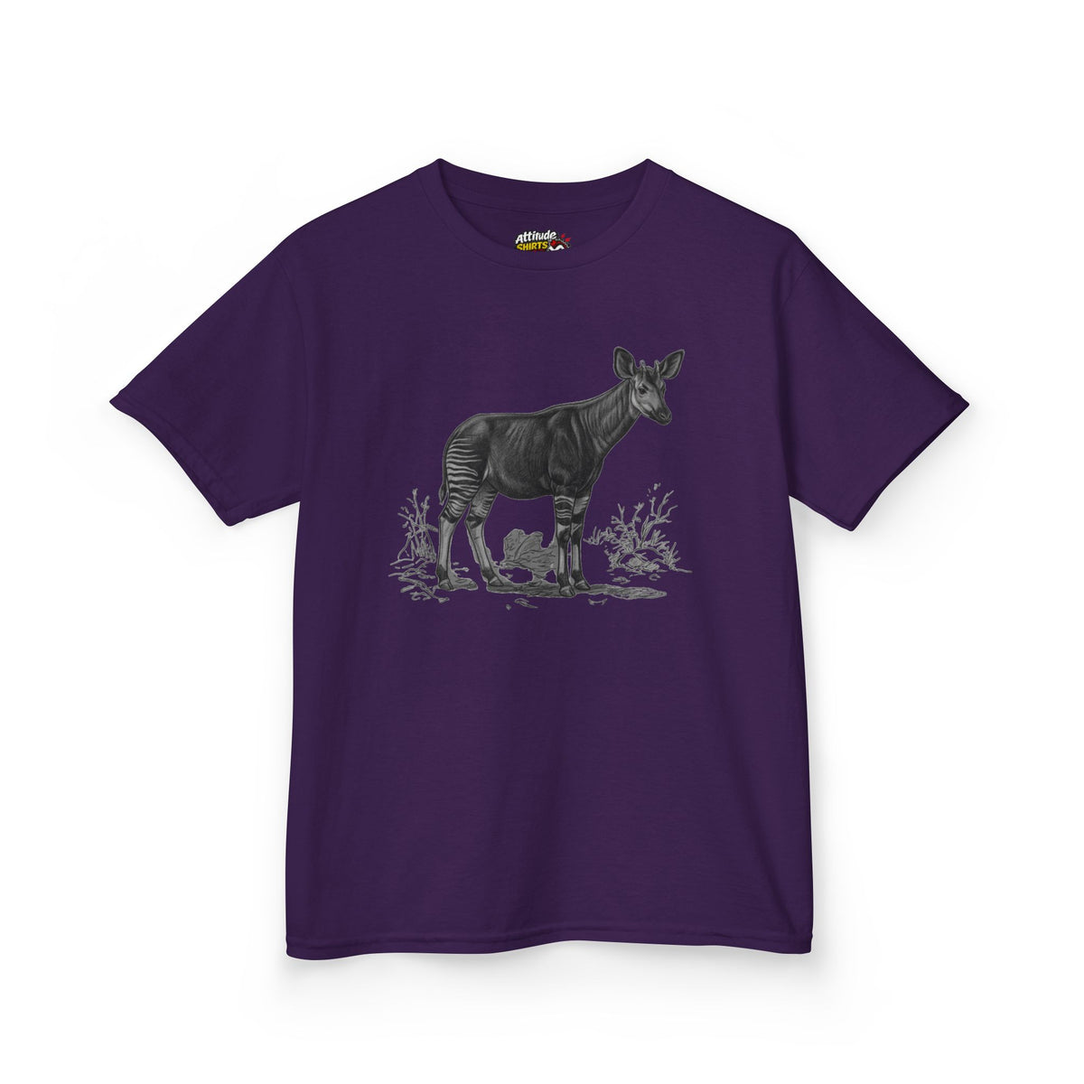 "Pencil Sketch Art Okapi" Kids Tee