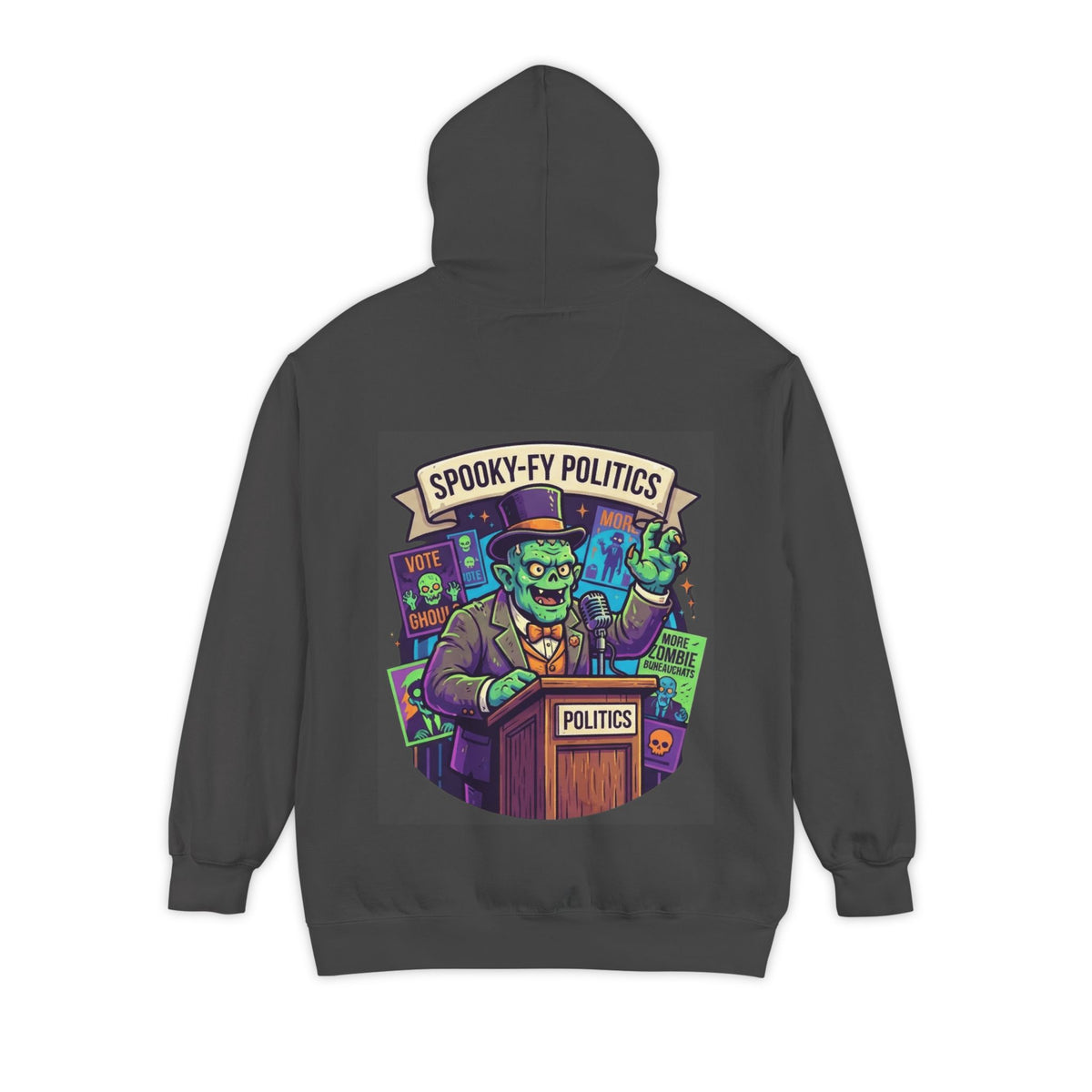Color: Pepper | Spooky-Fy Politics Garment-Dyed Hoodie