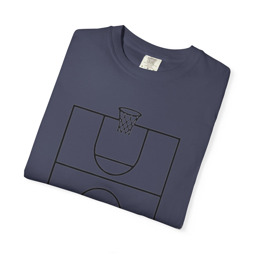 “3‑Point Covenant: Faith, Family, Free Throws" Unisex Garment-Dyed T-shirt