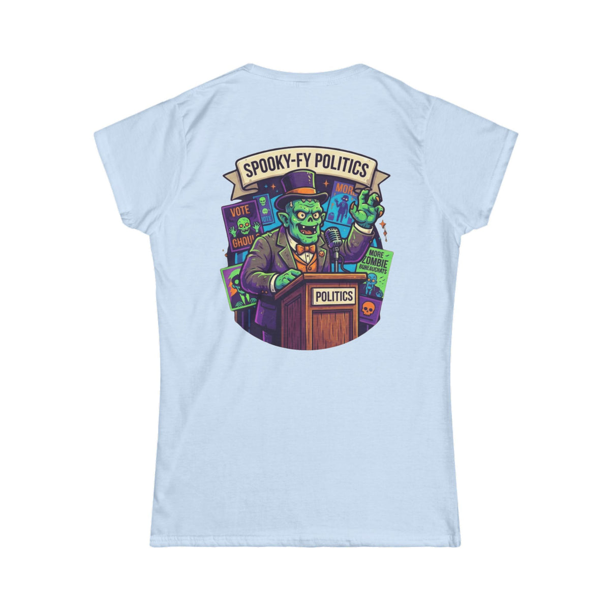 Color: Light Blue | Spooky-Fy Politics Women's Tee
