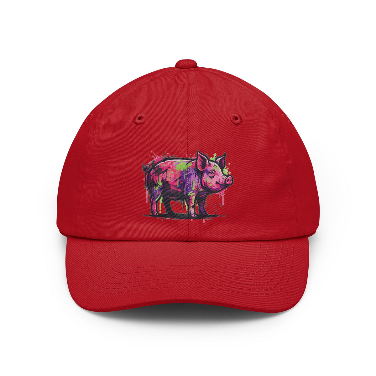Color: Red | Barnyard Pig Dad Hat