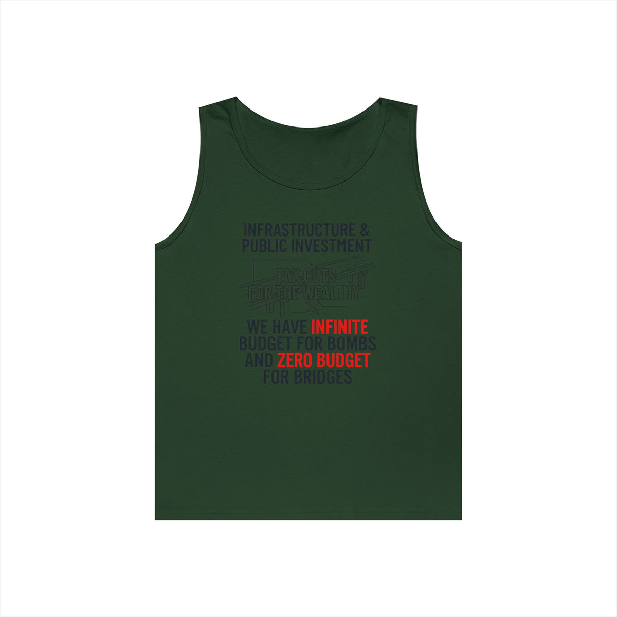 Color: Forest Green | Protest Series - Fix The Roads Tank Top