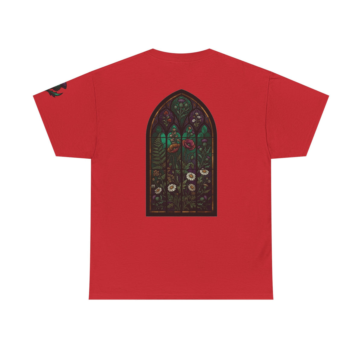 Color: Red | Stained Glass Floral Premium Graphic Tee