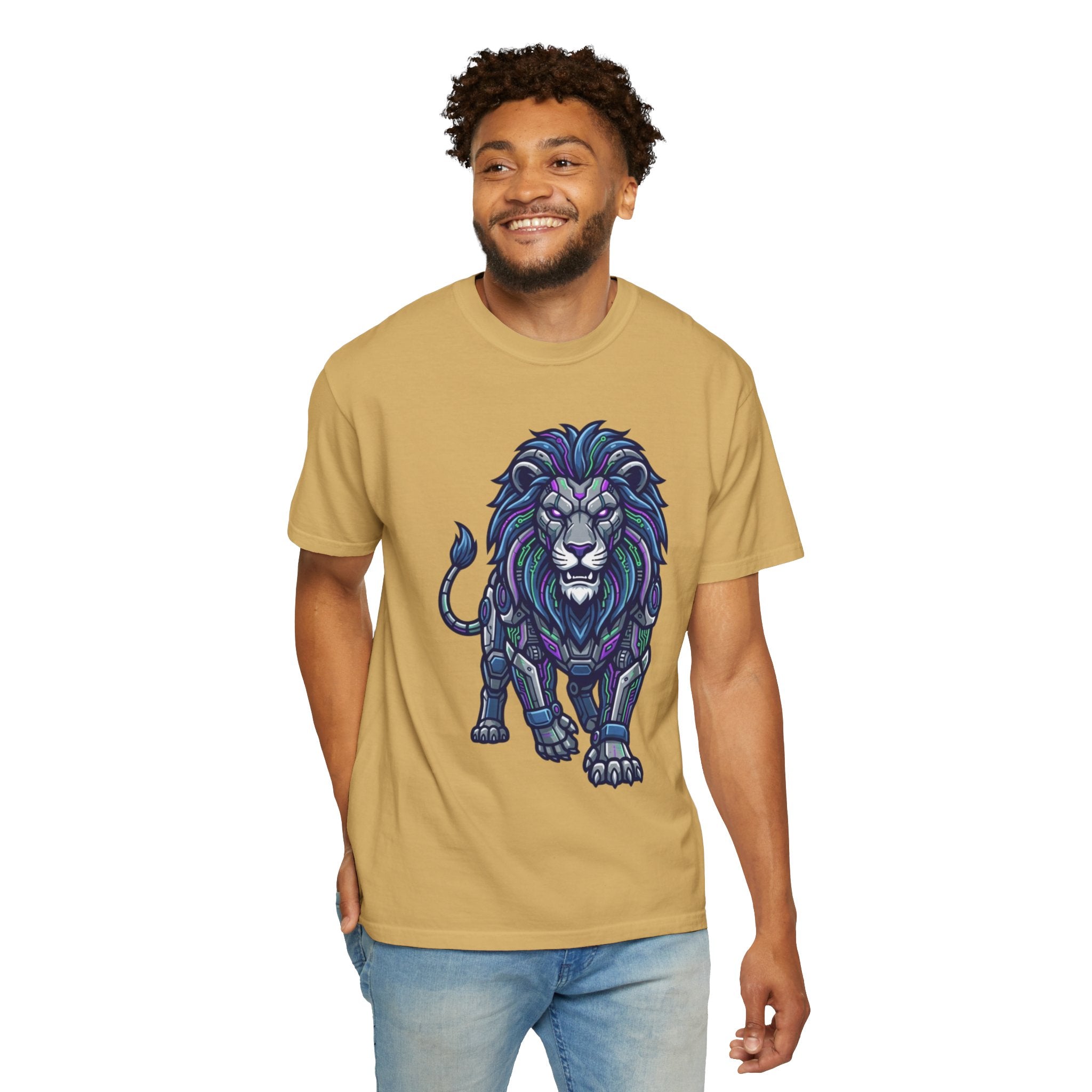 "Cyber Lion" Unisex Garment-Dyed Tee