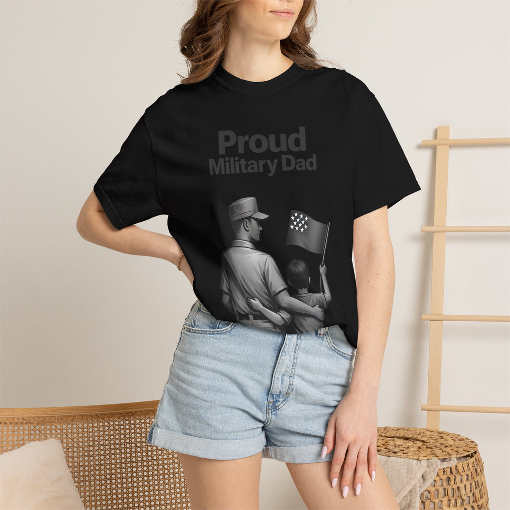 "Proud Military Dad" Unisex Garment-Dyed T-shirt