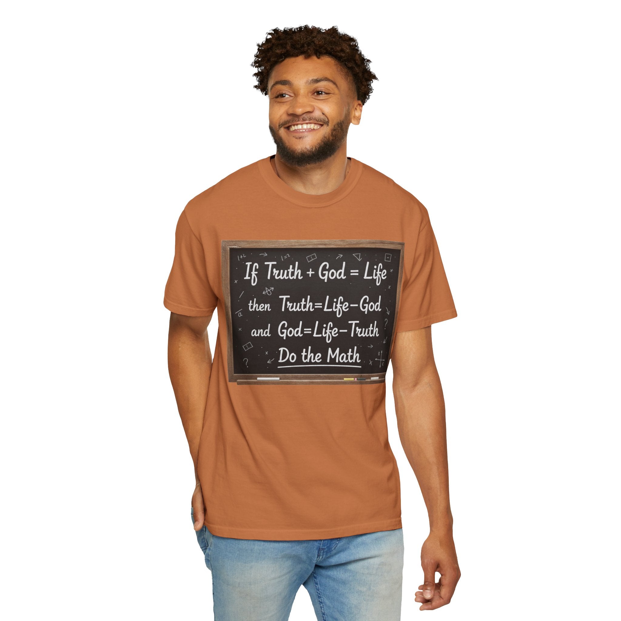 "Do The Math Chalkboard" Unisex Garment-Dyed T-shirt