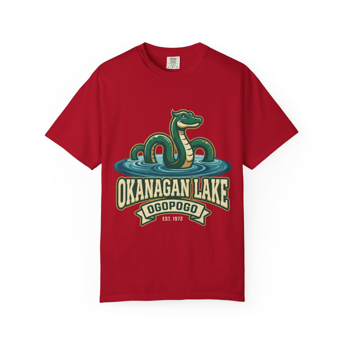 Color: Red | Ogopogo (Canada) Unisex Garment-Dyed Tee