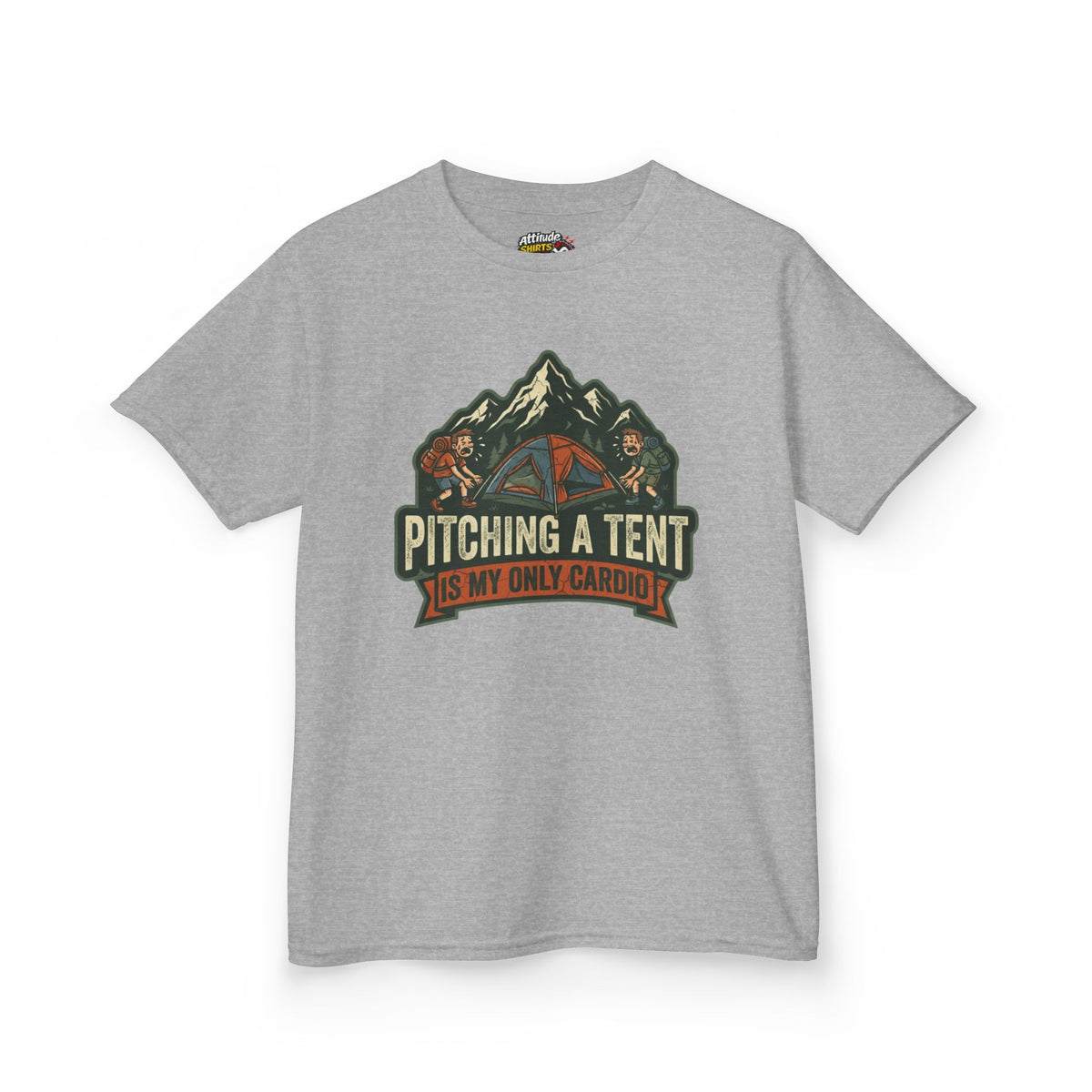 Color: Sport Grey | Pitching A Tent Is My Only Cardio Kids Tee