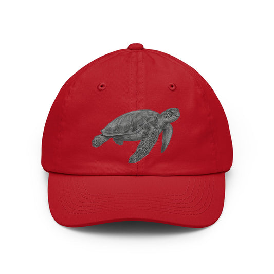 Color: Red | Pencil Sketch Art Sea Turtle Dad Hat