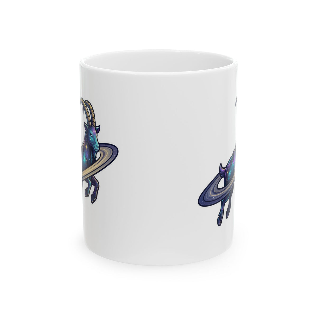 "Space Explorer Capricorn" White Ceramic Mug — Graphic