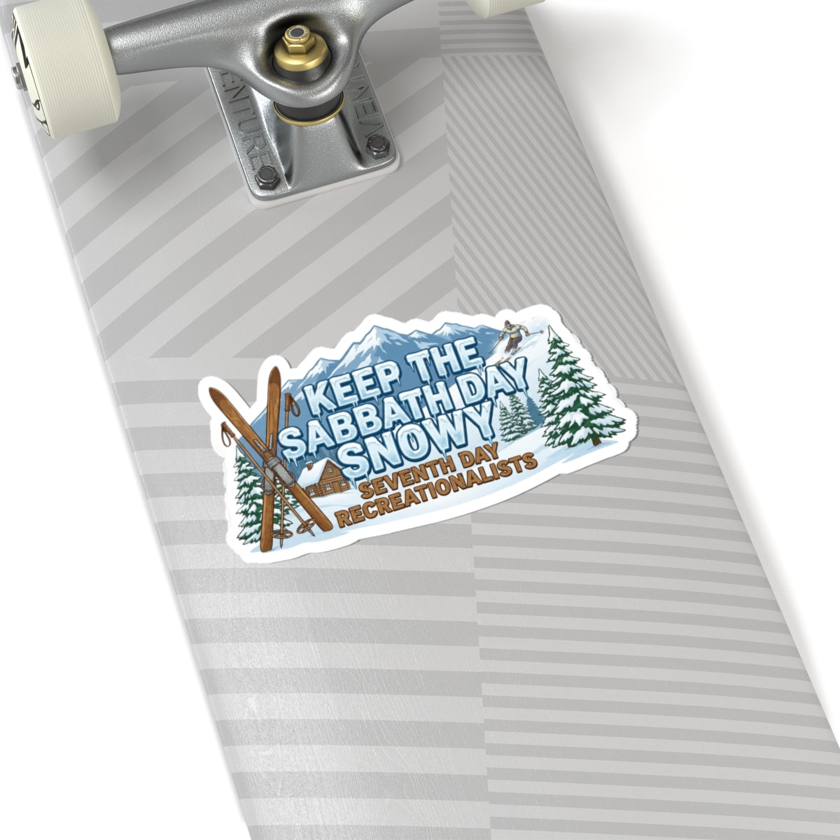 Ski Sabbath: My Church Has Powder | Kiss-Cut Sticker — AttitudeShirts