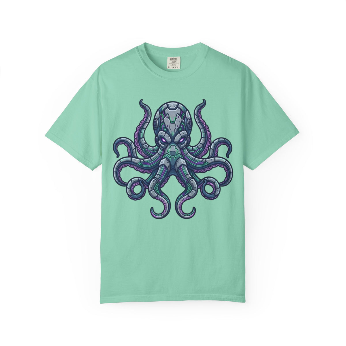 Color: Island Reef | Cyber Octopus Unisex Garment-Dyed Tee