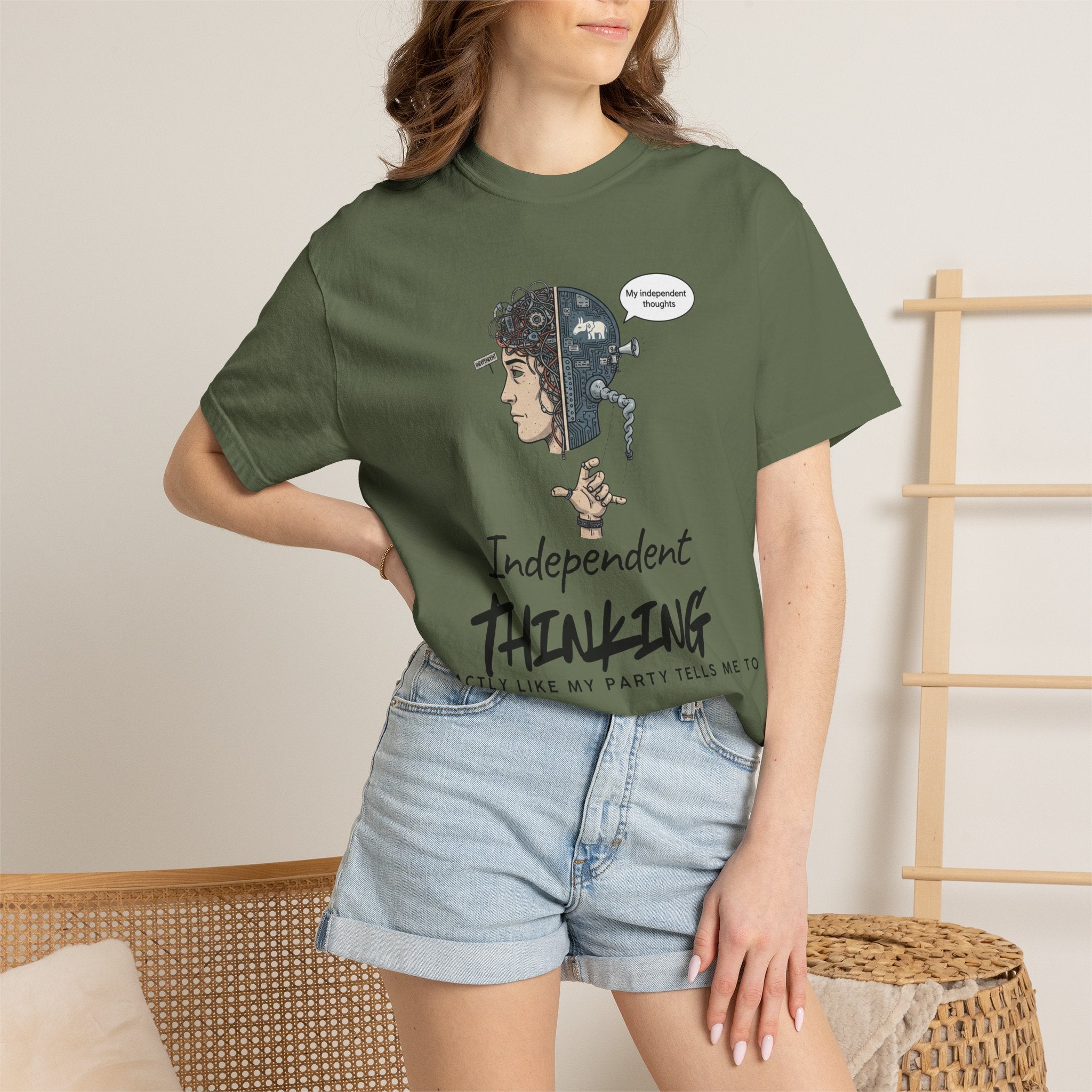 "Independent Thinking (The Party Line Edition)" Unisex Garment-Dyed T-shirt