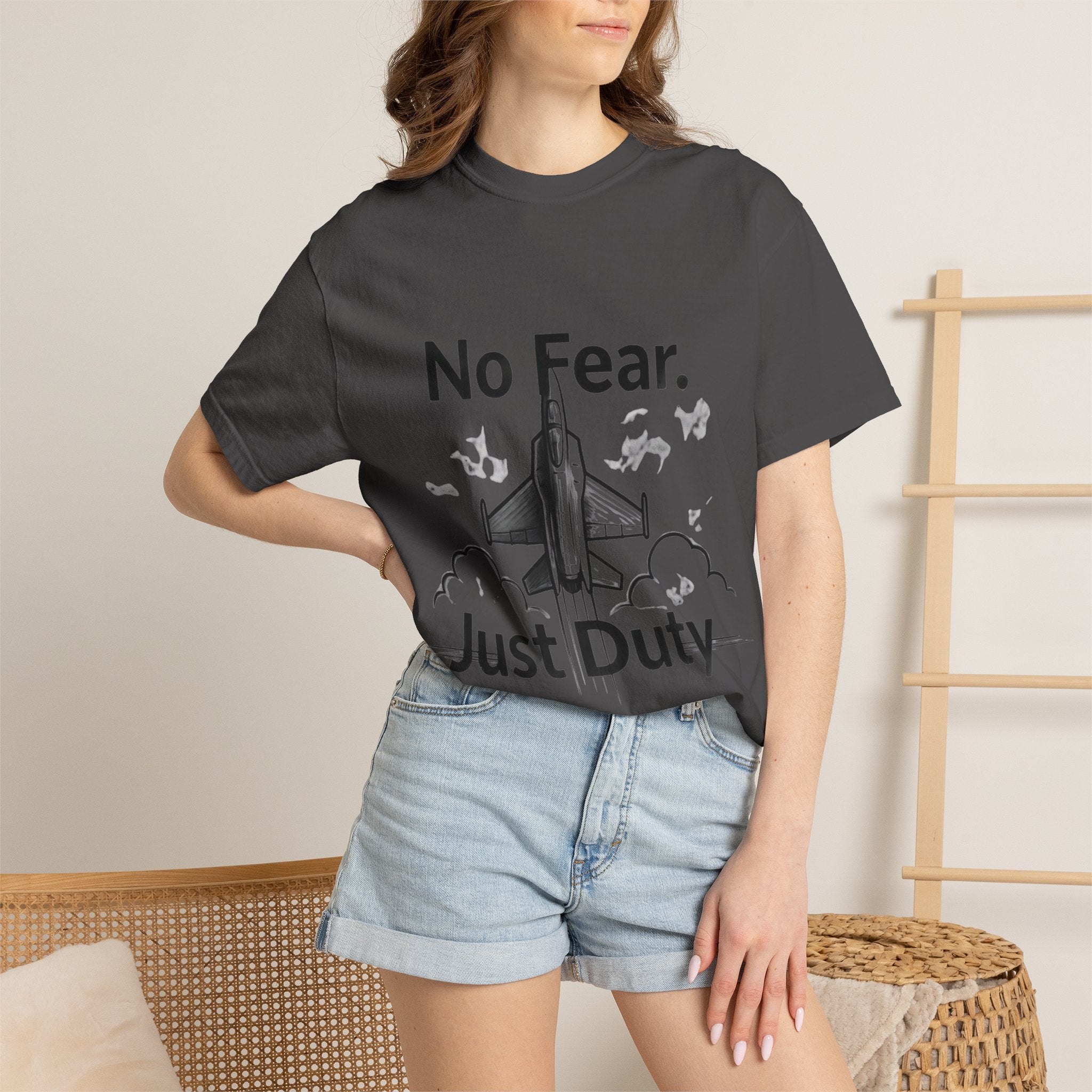"No Fear. Just Duty." Unisex Garment-Dyed T-shirt