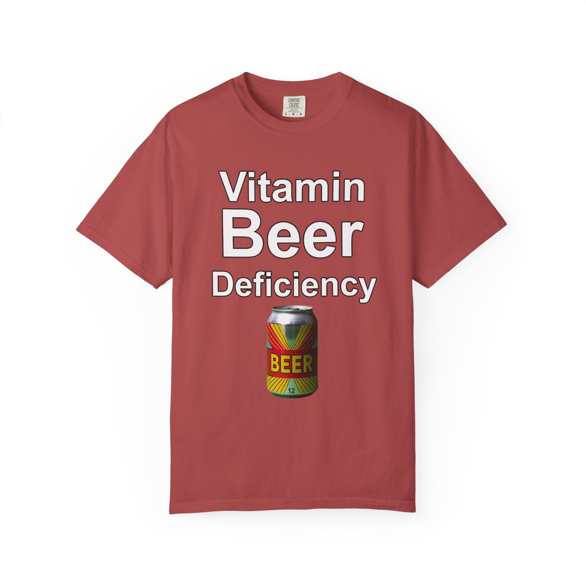 Color: Crimson | Vitamin Beer  Unisex Garment-Dyed T-shirt