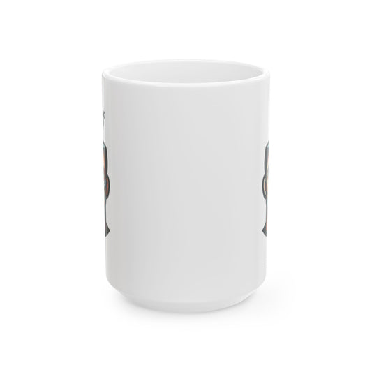 "Therapy Needed" White Ceramic Mug — Graphic