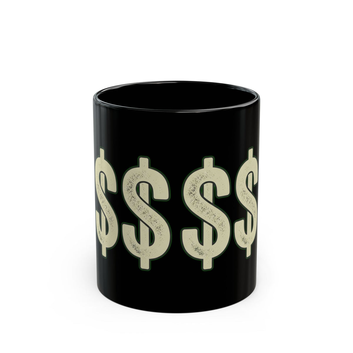 "Technically Wealthy" Black Ceramic Mug — Graphic