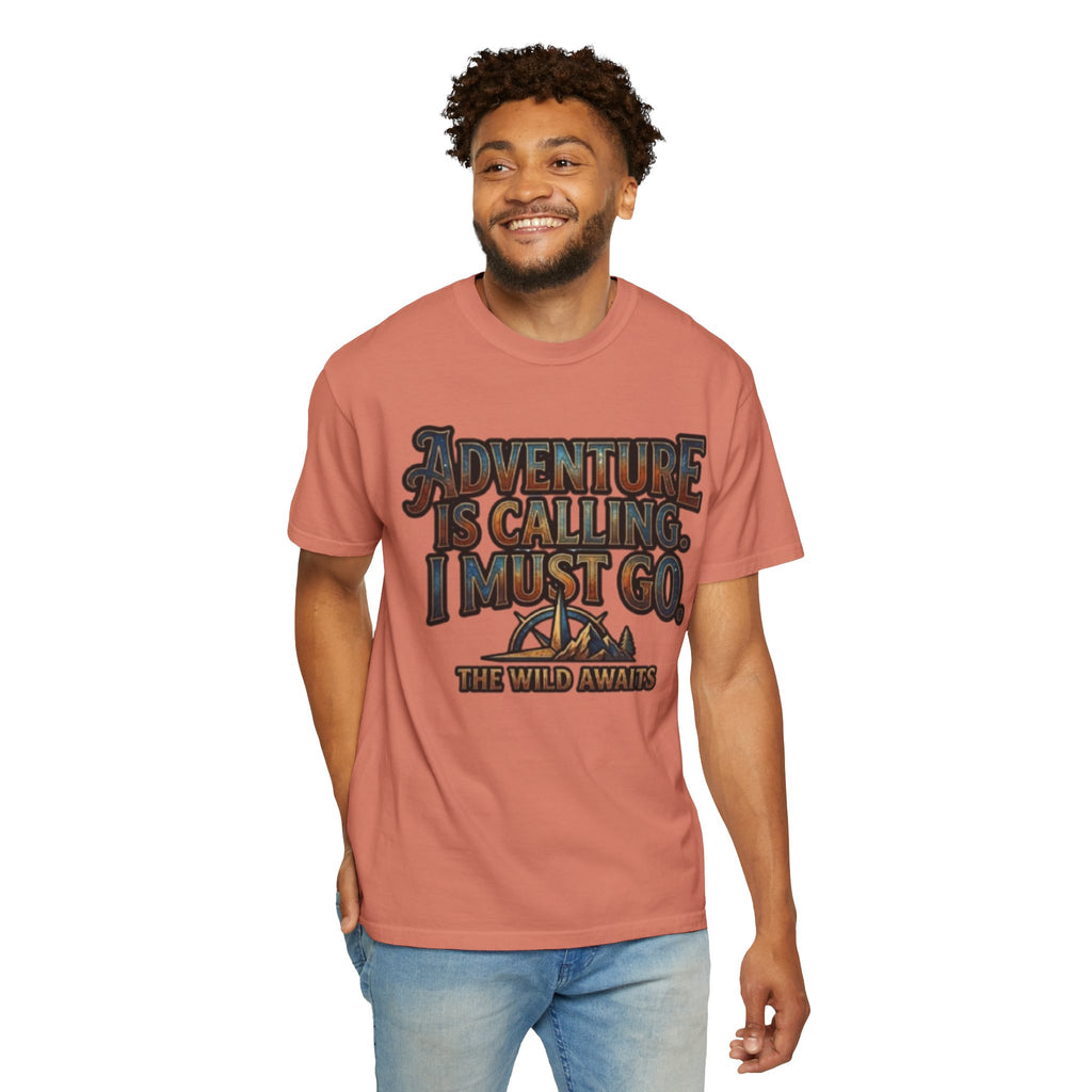 "Adventure is Calling" Unisex Garment-Dyed Tee