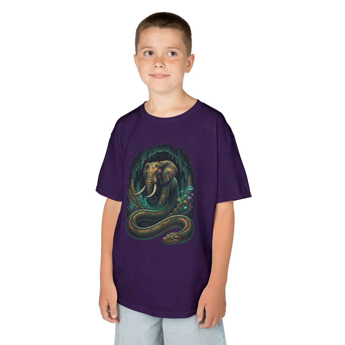 Color: Purple | Grootslang (South African Mythology) Kids Tee