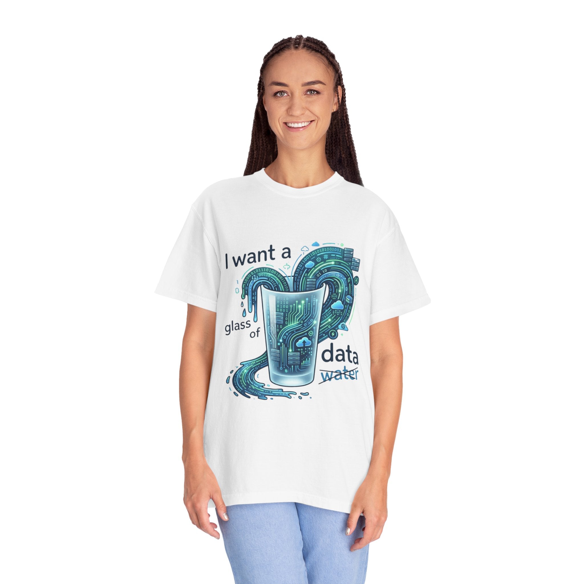 "Data Not Water" Unisex Garment-Dyed Tee