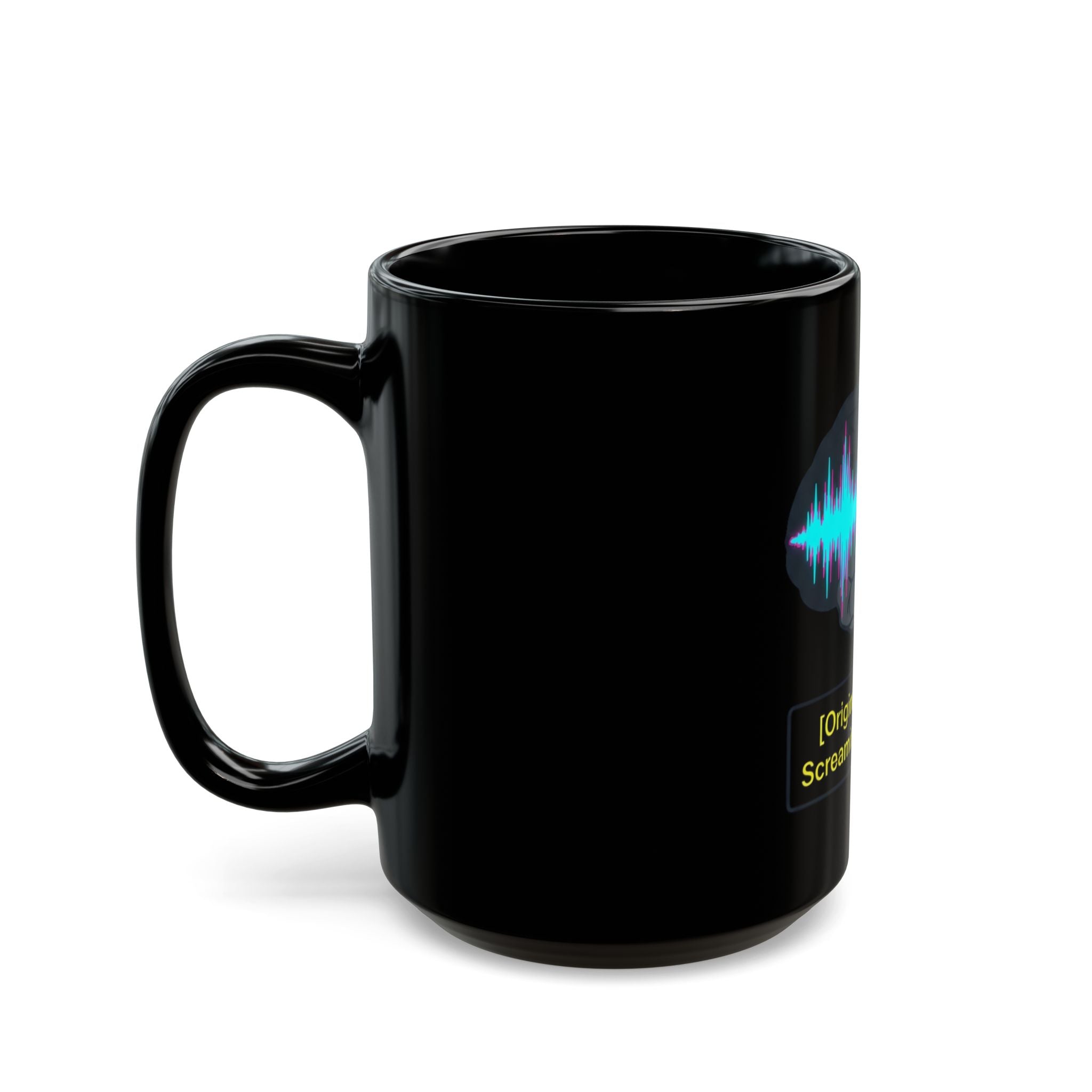 "Screaming Internally" Black Ceramic Mug