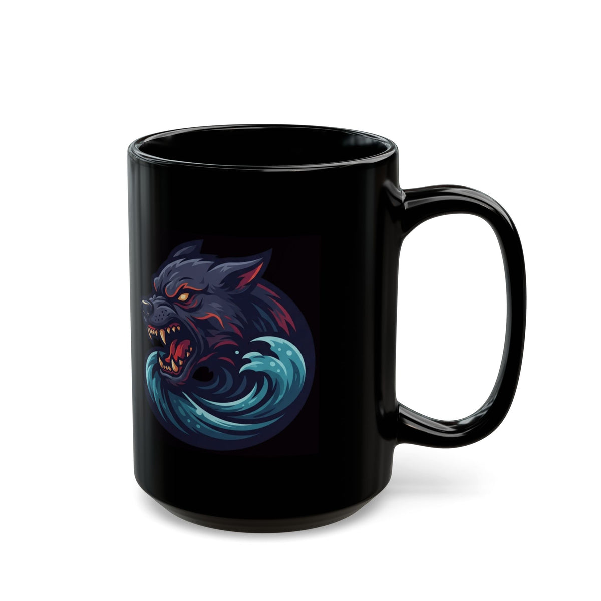 "Charybdis and Scylla (Greek Mythology)" Black Ceramic Mug — Graphic