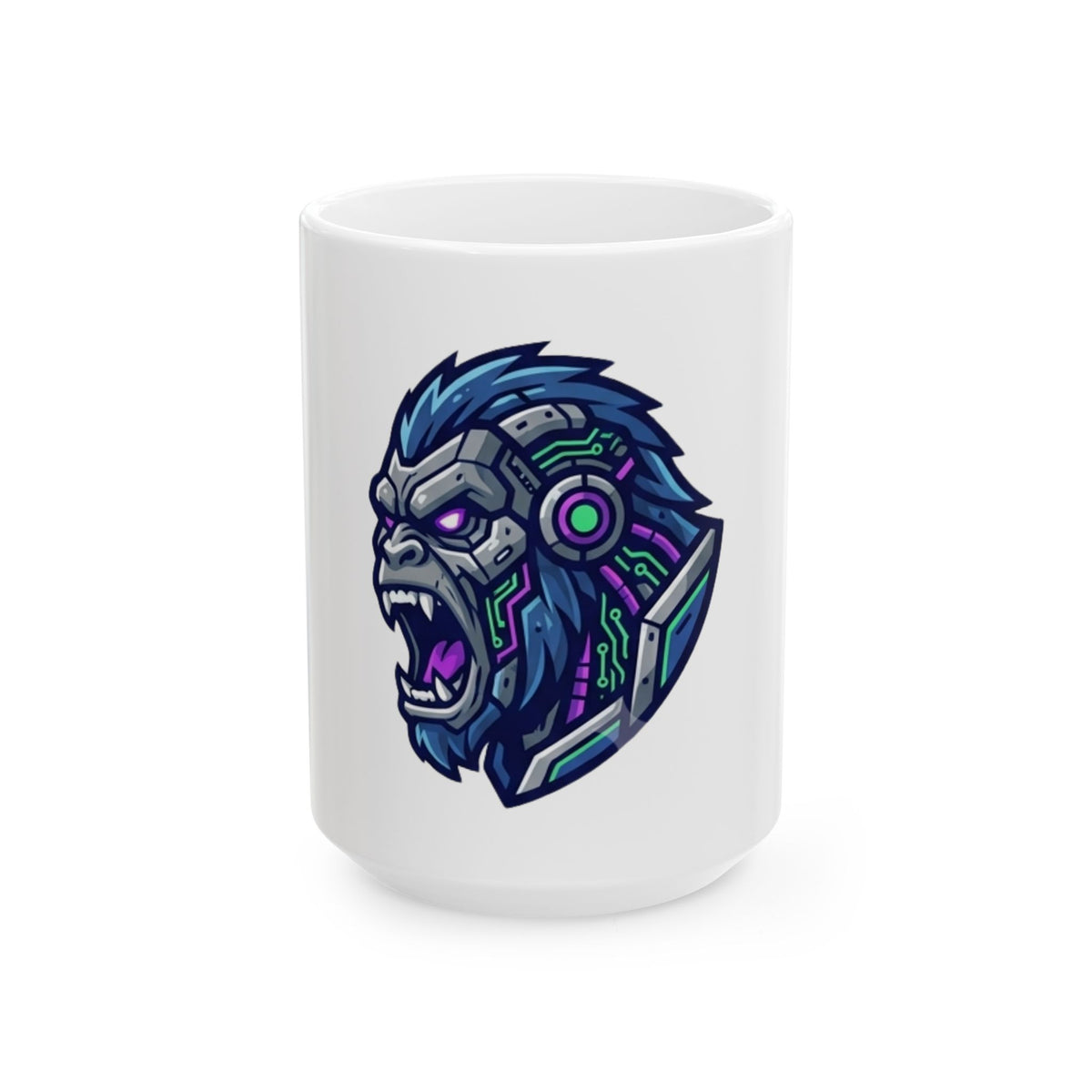 "Cyber Gorilla" White Ceramic Mug — Graphic