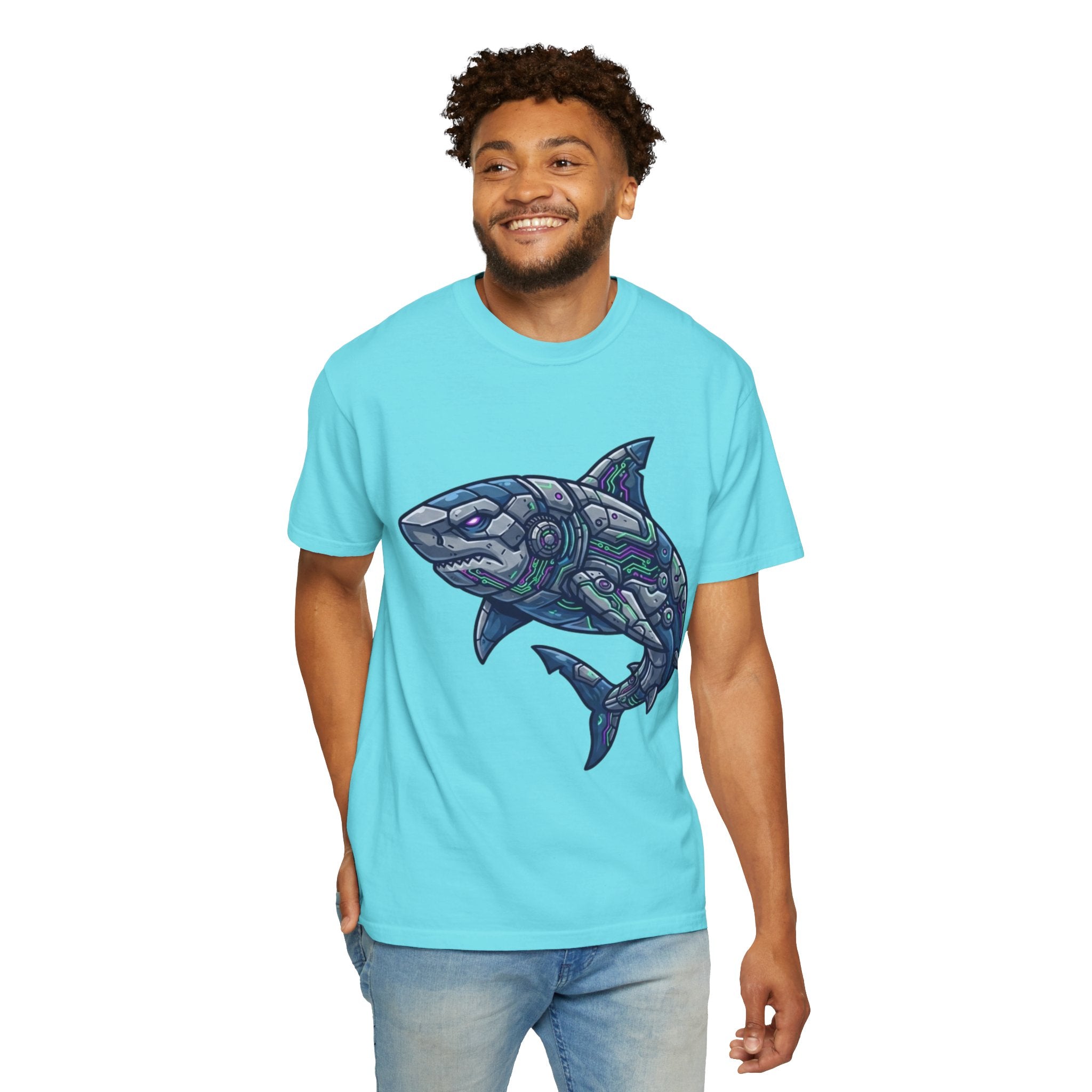 "Cyber Shark" Unisex Garment-Dyed Tee