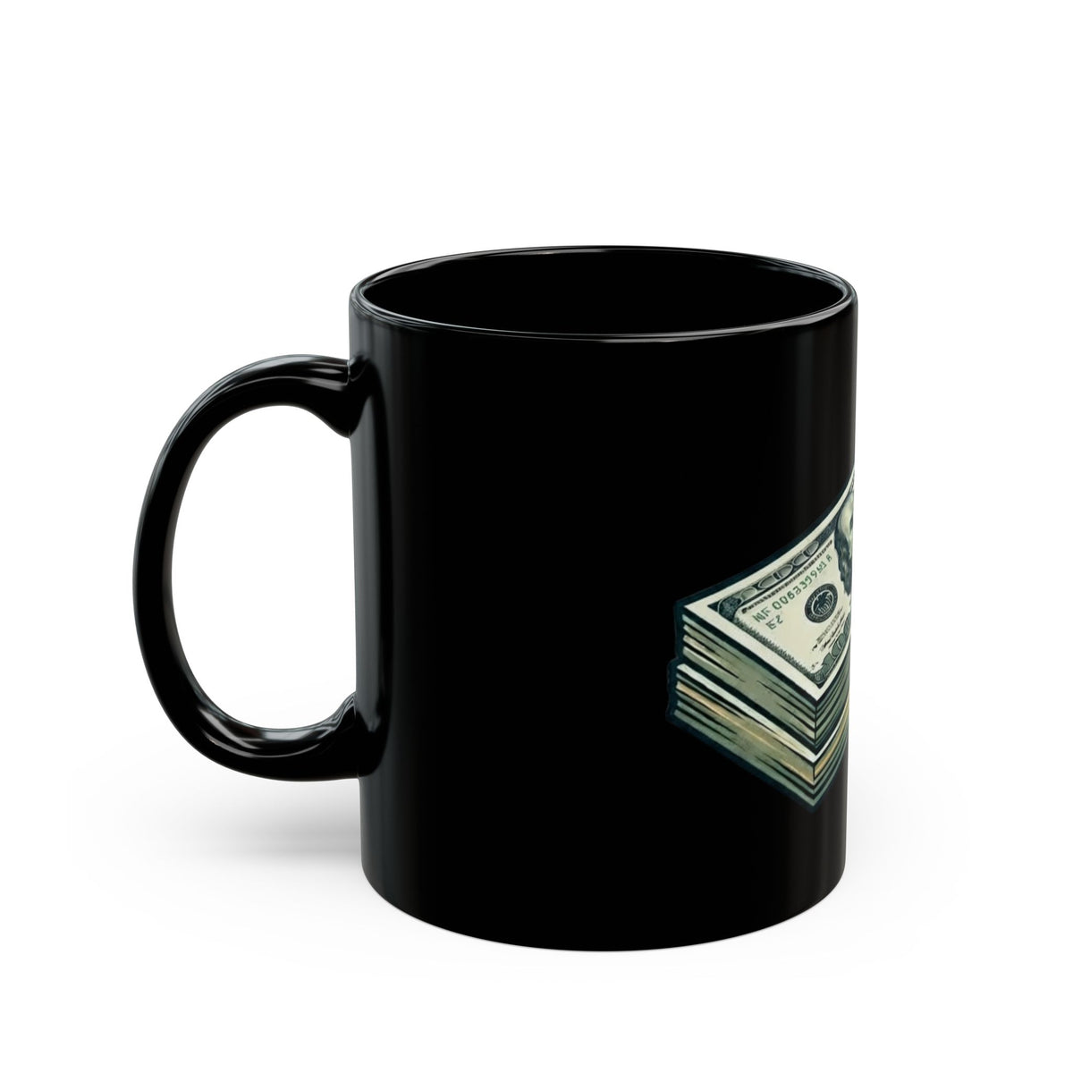 "100 Bucks" Black Ceramic Mug — Graphic