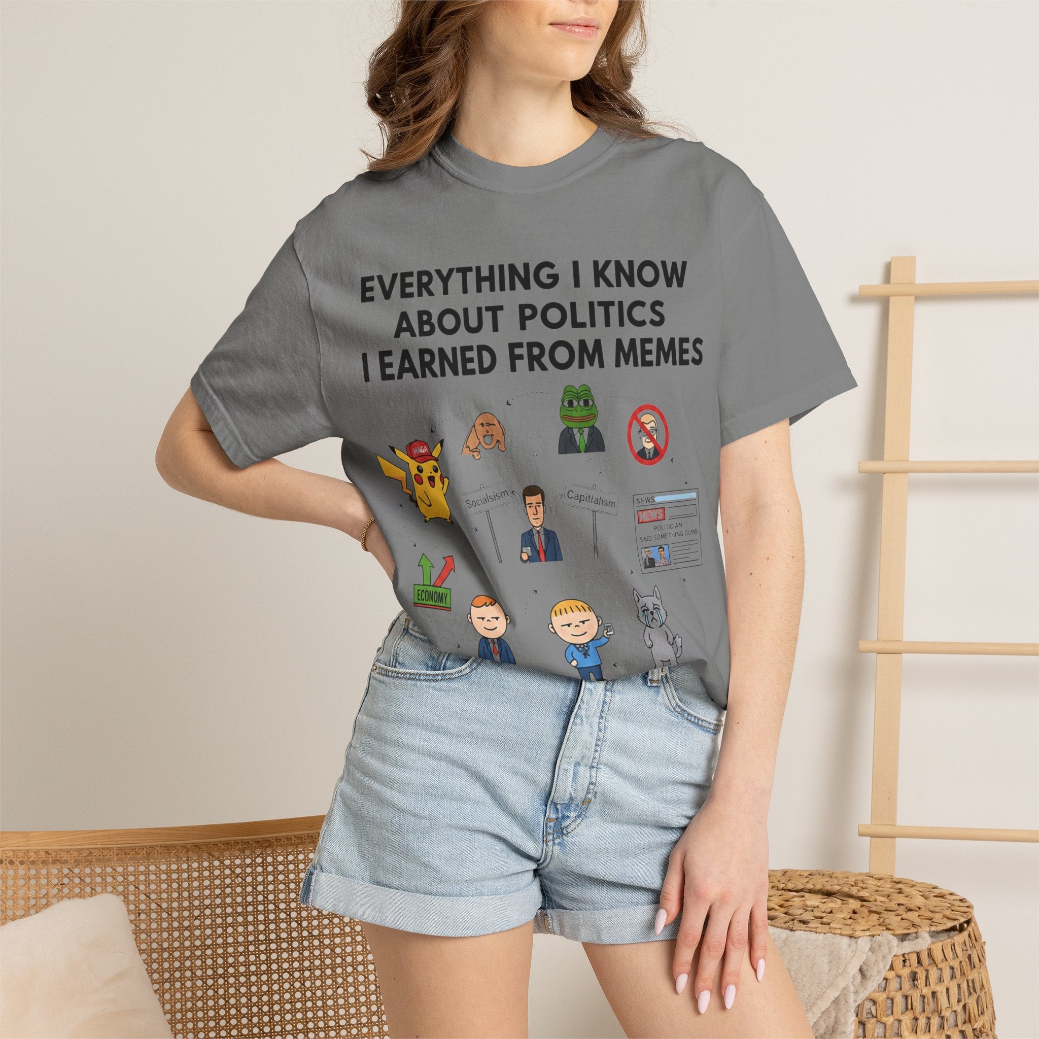 "Advanced Degrees in Memes" Unisex Garment-Dyed T-shirt