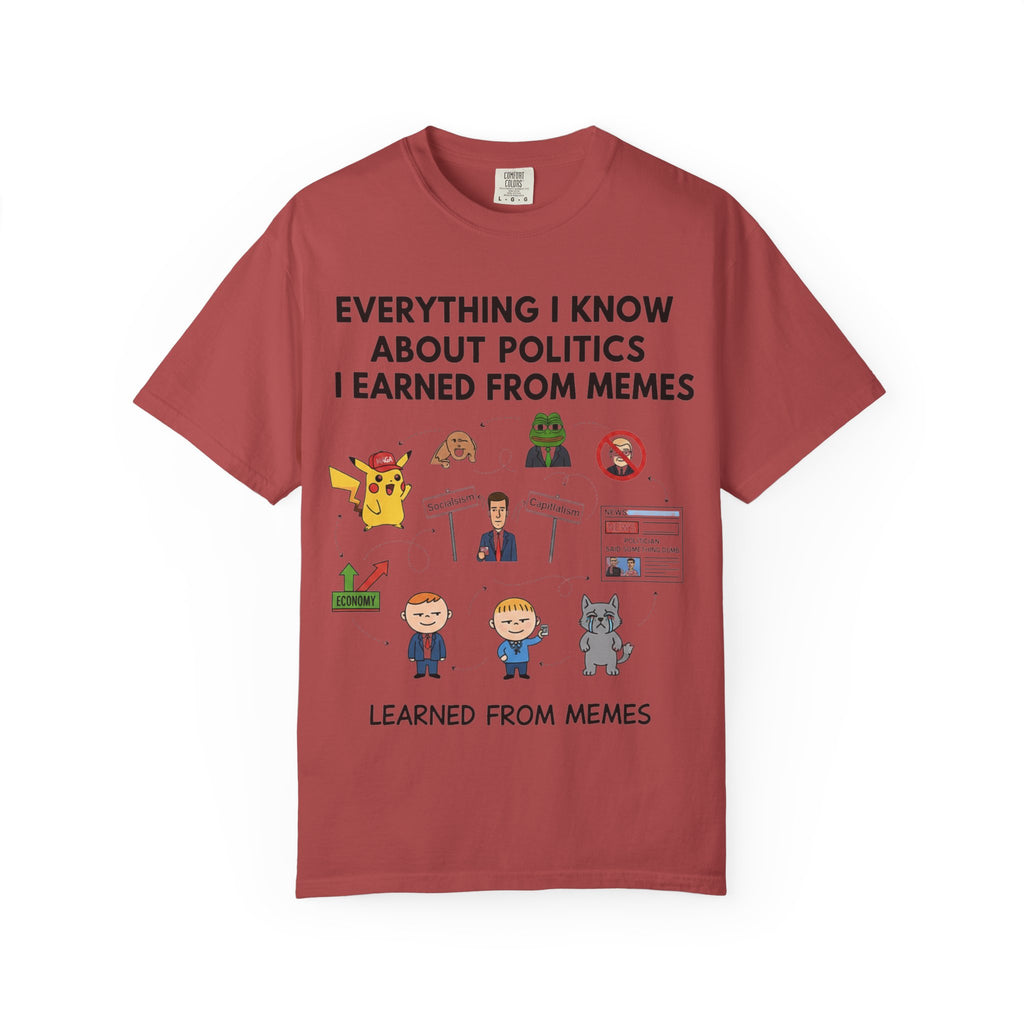 "Advanced Degrees in Memes" Unisex Garment-Dyed T-shirt