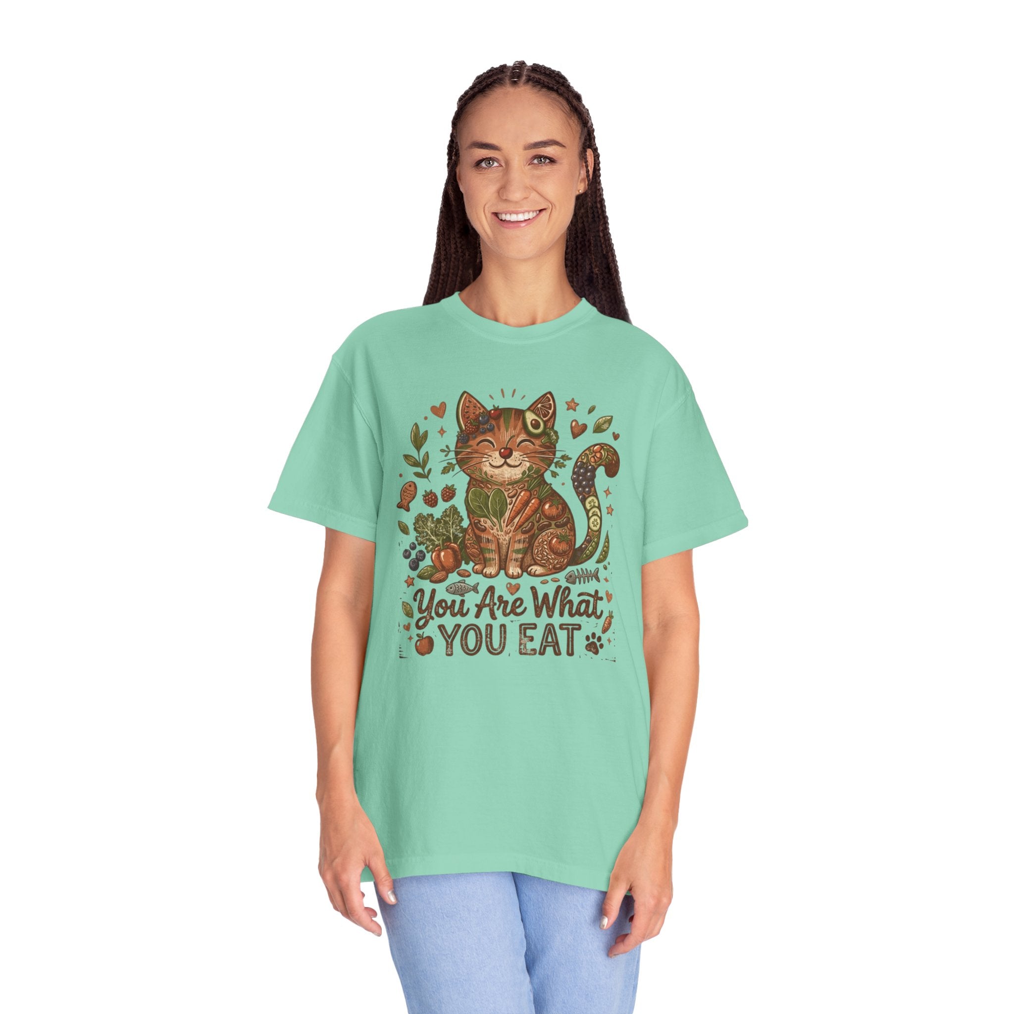 "You Are What You Eat - Cat 3" Unisex Garment-Dyed T-shirt