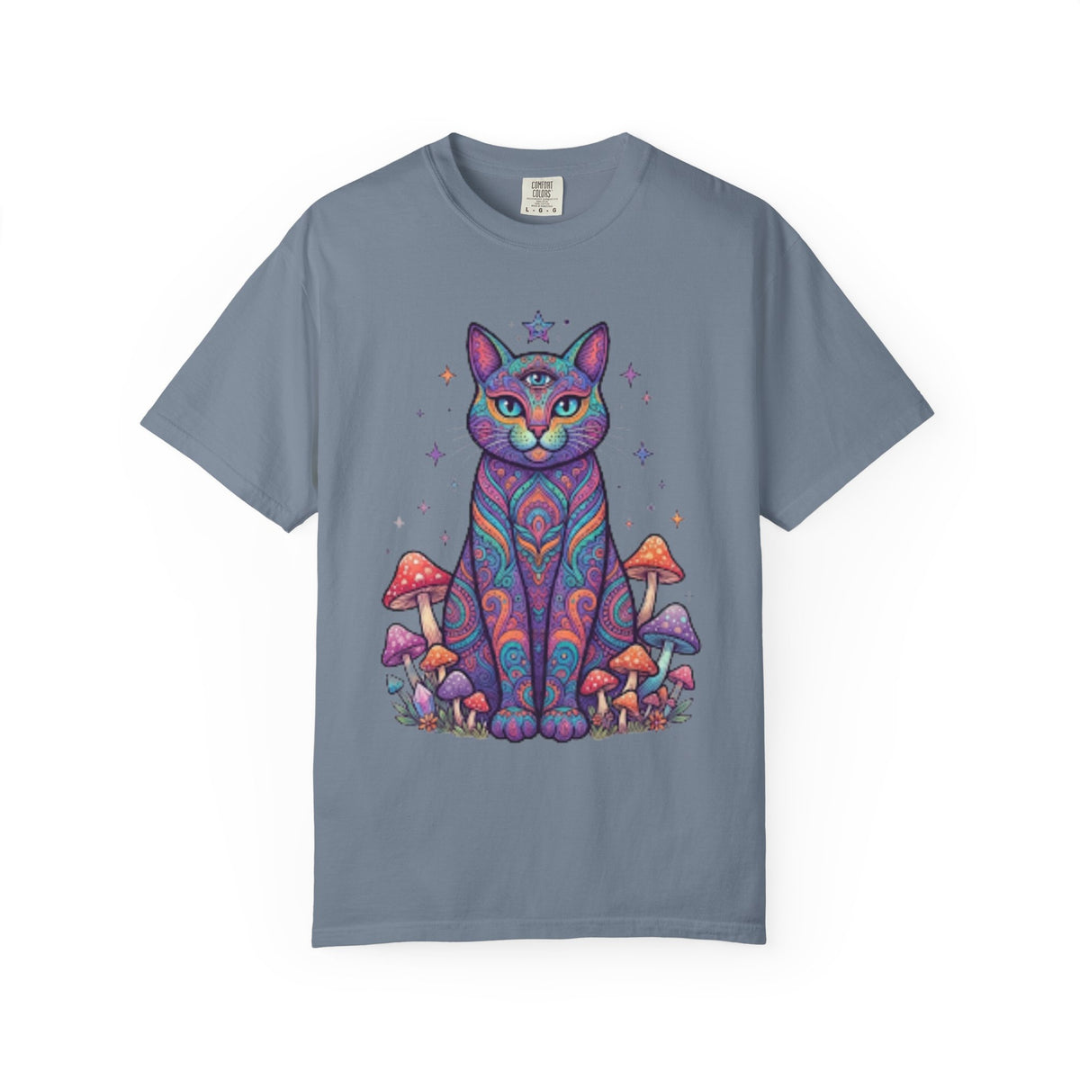 "Hippy Cat" Unisex Garment-Dyed Tee
