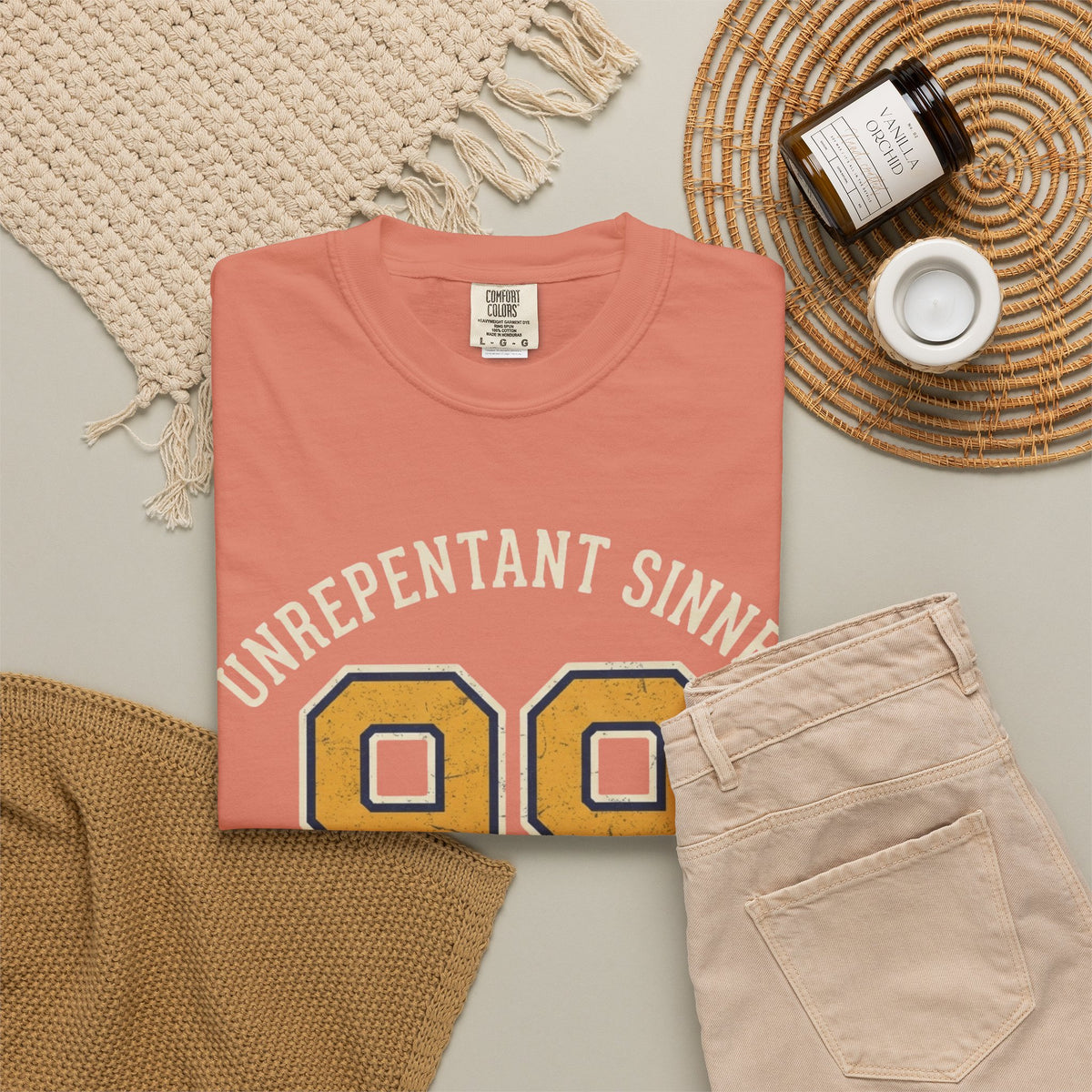 "Good Book Series 99 Unrepentant Sinner" Unisex Garment-Dyed Tee