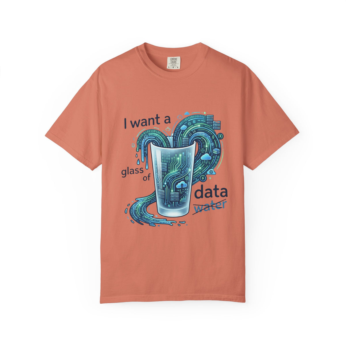 Color: Terracotta | Data Not Water Unisex Garment-Dyed Tee