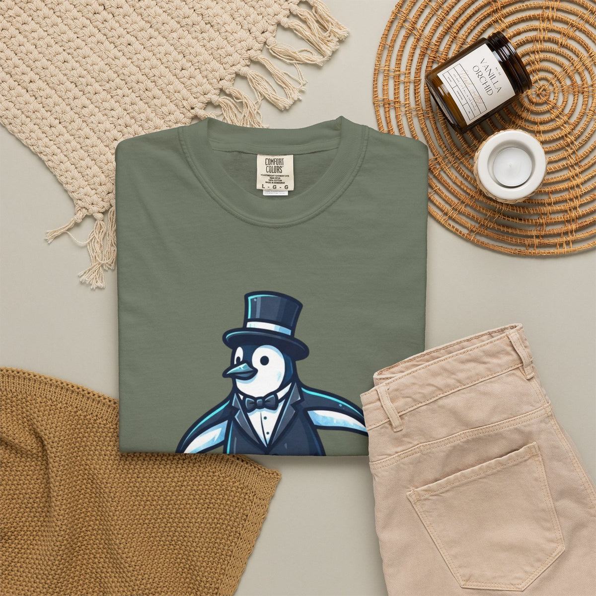 "Penguin Credible" Unisex Garment-Dyed Tee