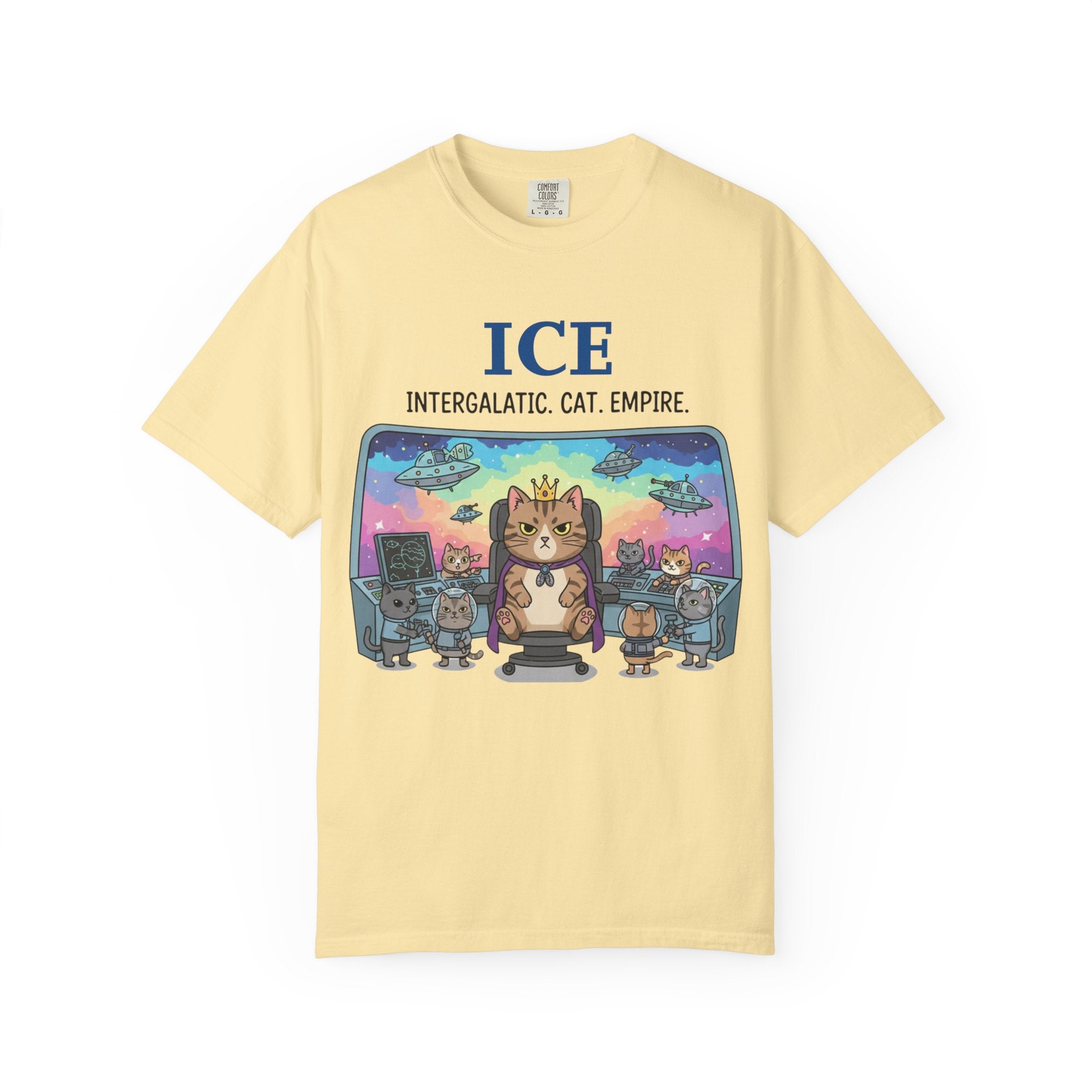 "ICE (Intergalactic Cat Empire)" Unisex Garment-Dyed T-shirt
