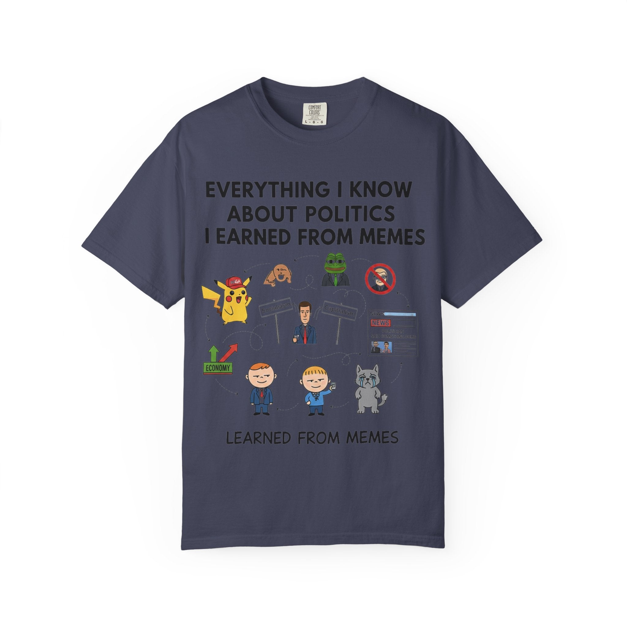 "Advanced Degrees in Memes" Unisex Garment-Dyed T-shirt