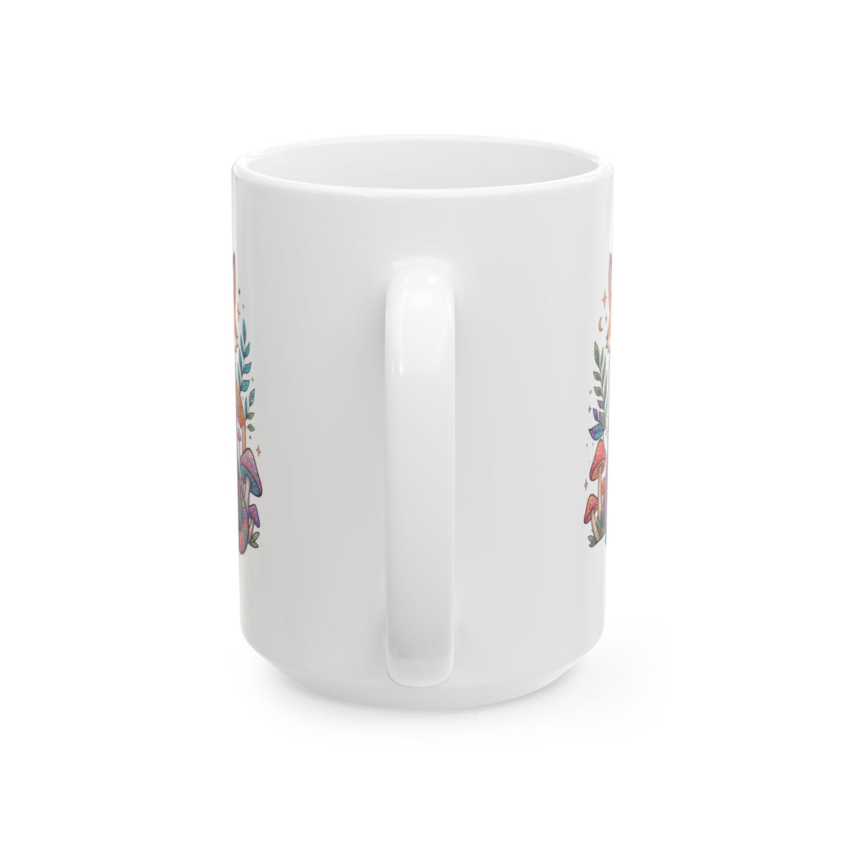 "Hippy Fox" White Ceramic Mug