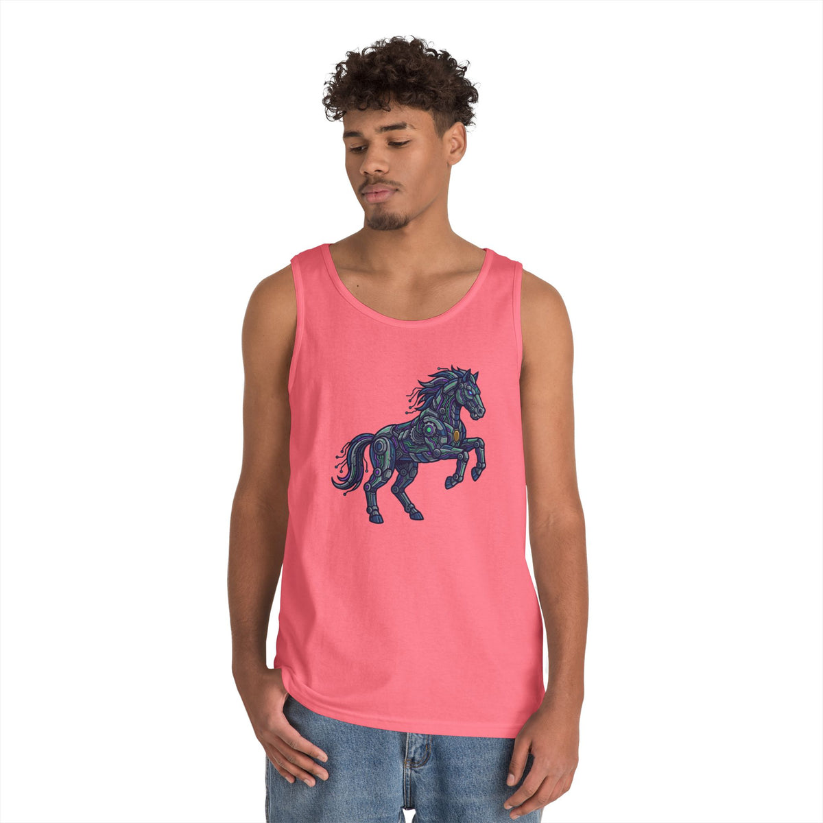 Color: Safety Pink | Cyber Mustang Tank Top