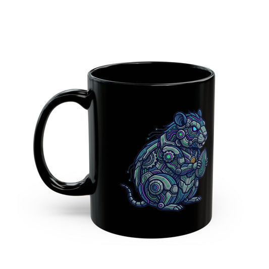 "Cyber Hamster" Black Ceramic Mug