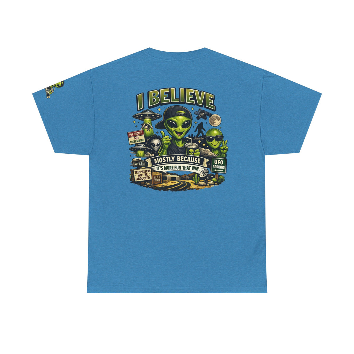 Color: Heather Sapphire | I Believe Premium Graphic Tee