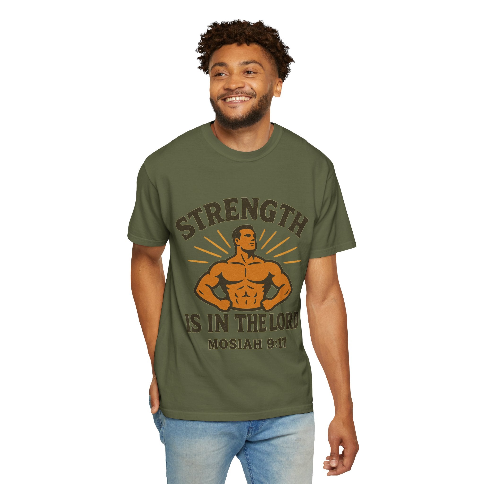 "Strength is in the Lord" Unisex Garment-Dyed T-shirt