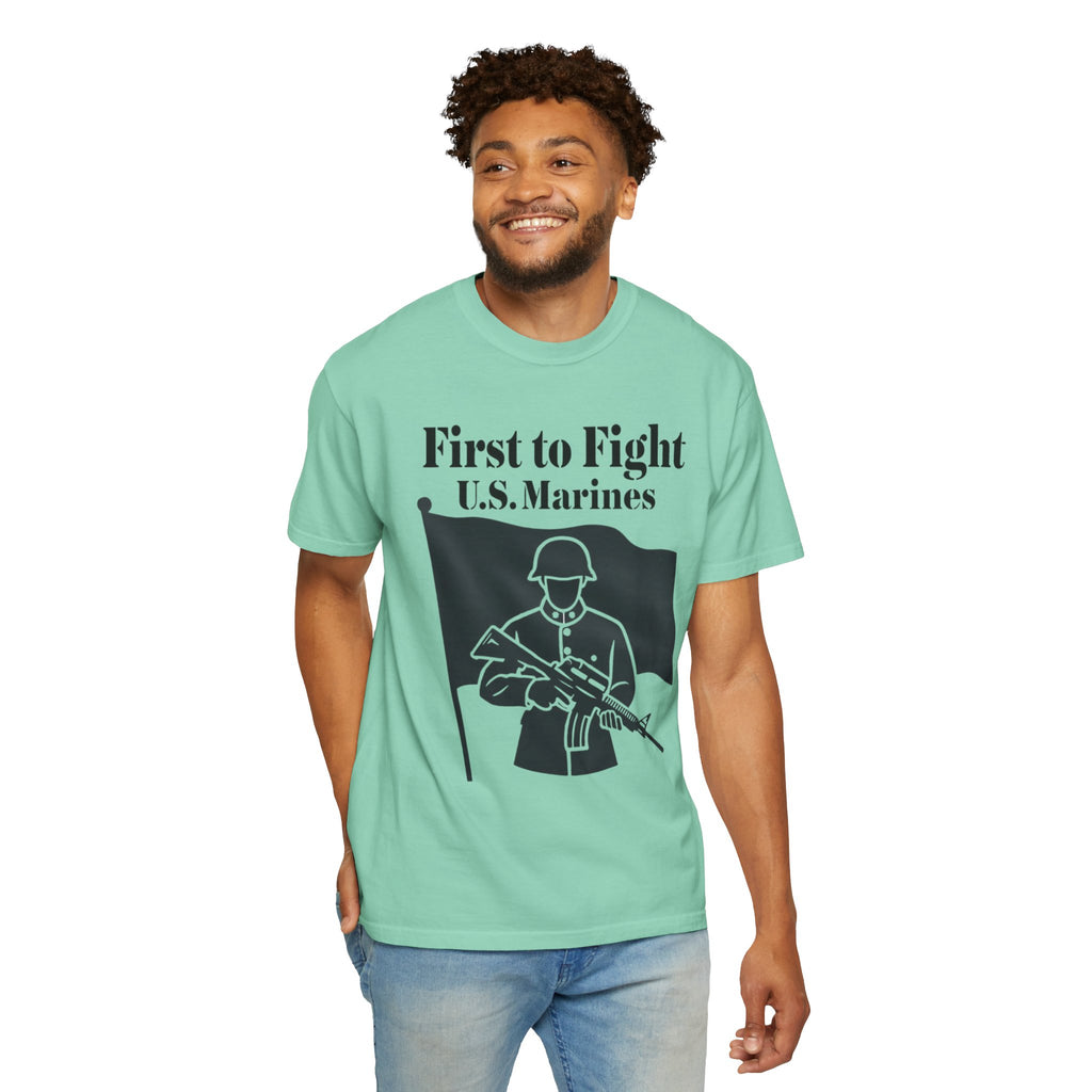 "First to Fight" Unisex Garment-Dyed T-shirt