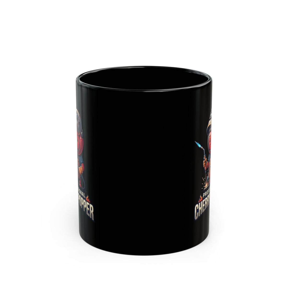 "Professional Cherry Popper" Black Ceramic Mug