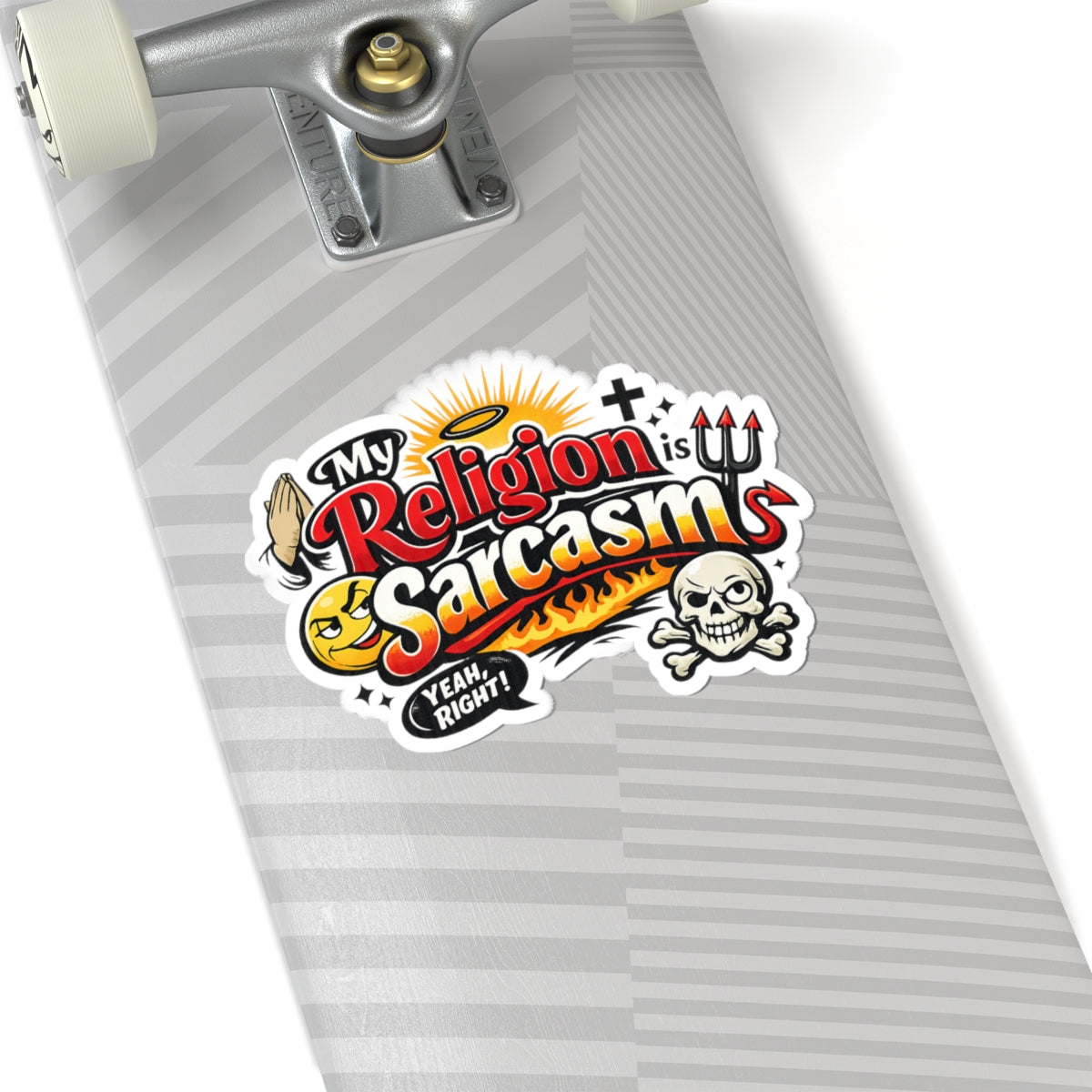 "Religion Sarcasm" Sticker — Main