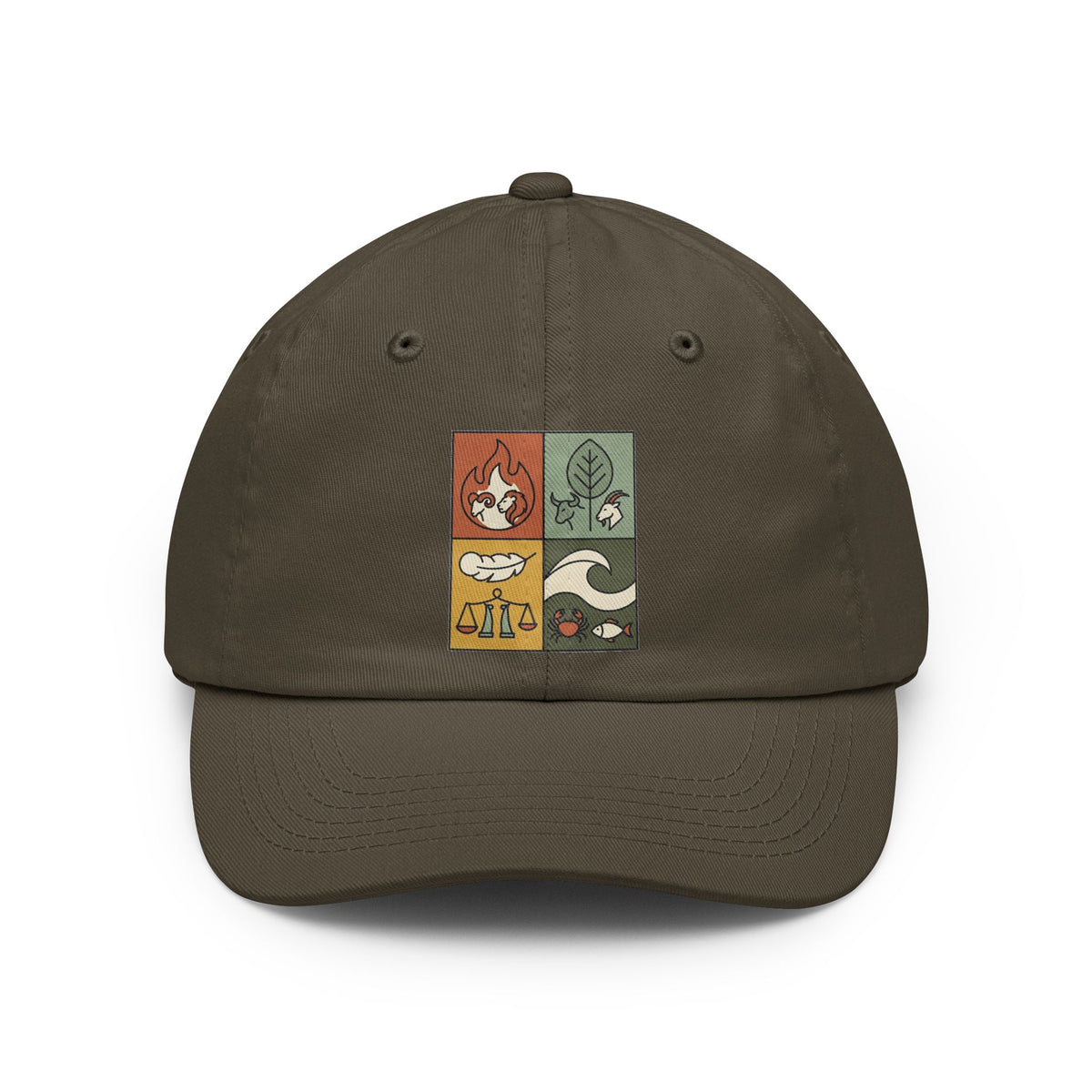 Color: Olive | Four Elements- Fire, Earth, Air, Water Dad Hat