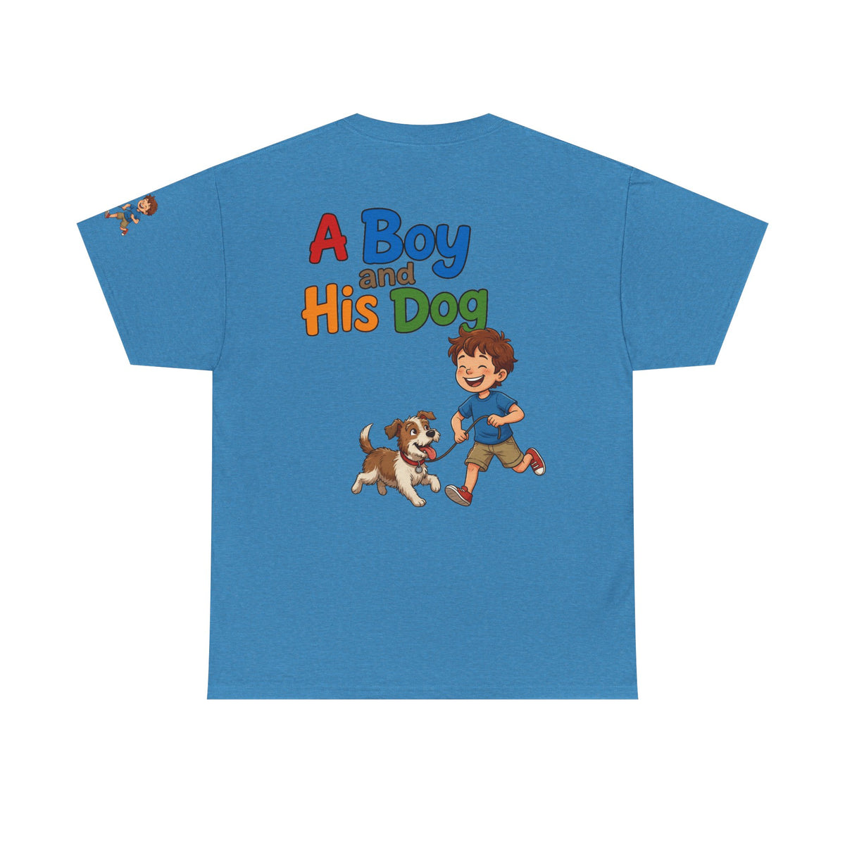 Color: Heather Sapphire | A Boy And His Dog Premium Graphic Tee