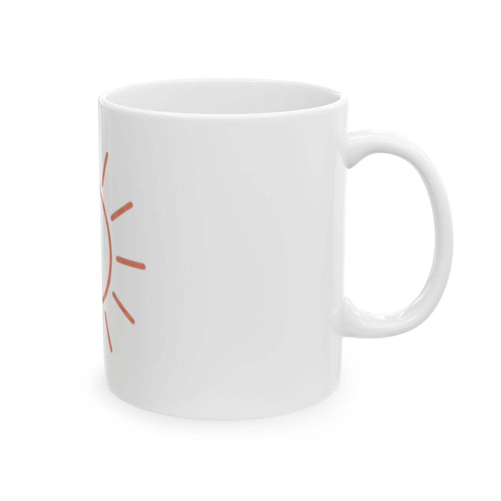 "Sun" White Ceramic Mug — Graphic